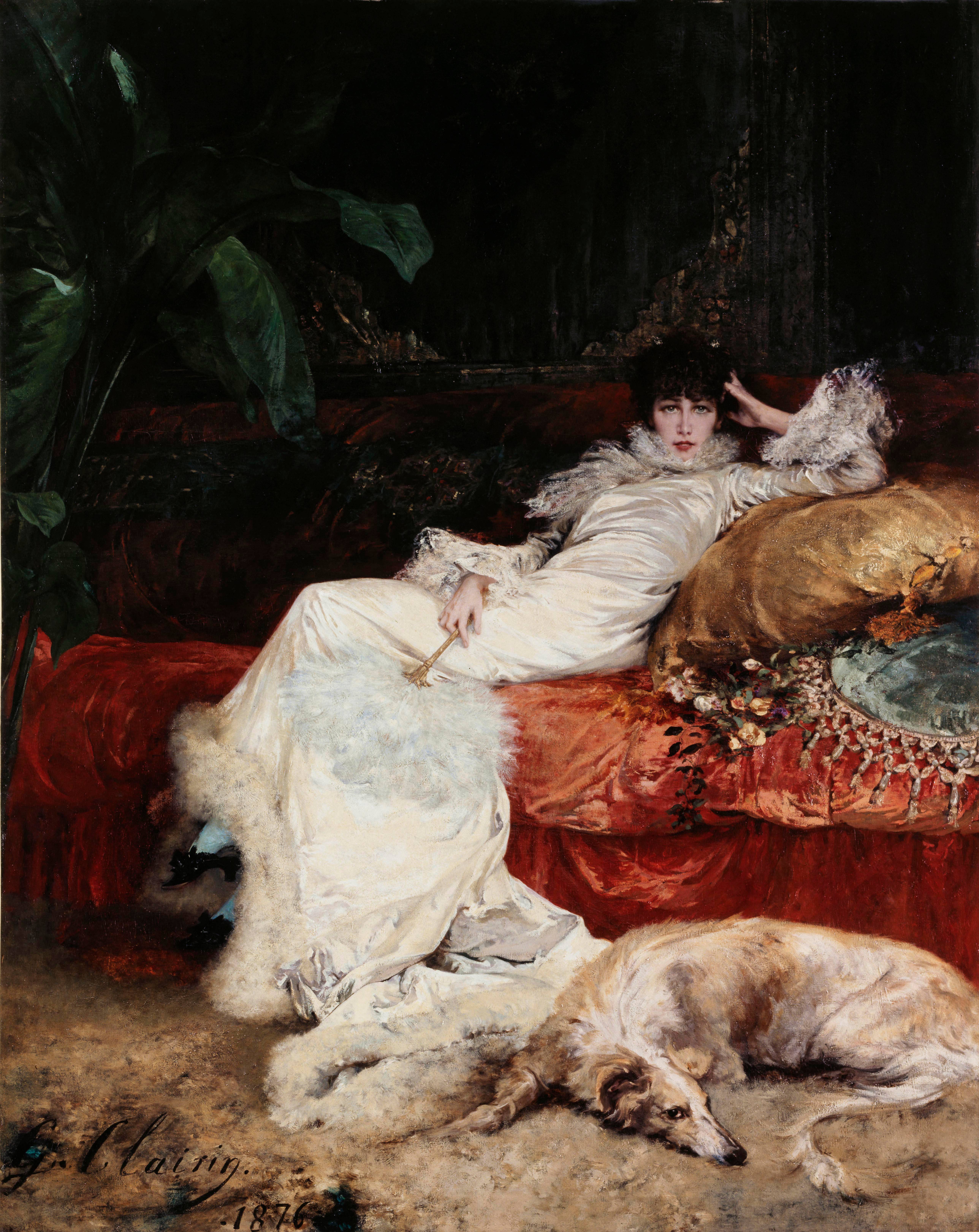 Georges Clairin, Retrato de Sarah Bernhardt, 1876. Óleo sobre tela, 250x200 cm, Com moldura: 275x227x9 cm. Petit Palais, Paris, França. © Museus de Paris / Petit Palais