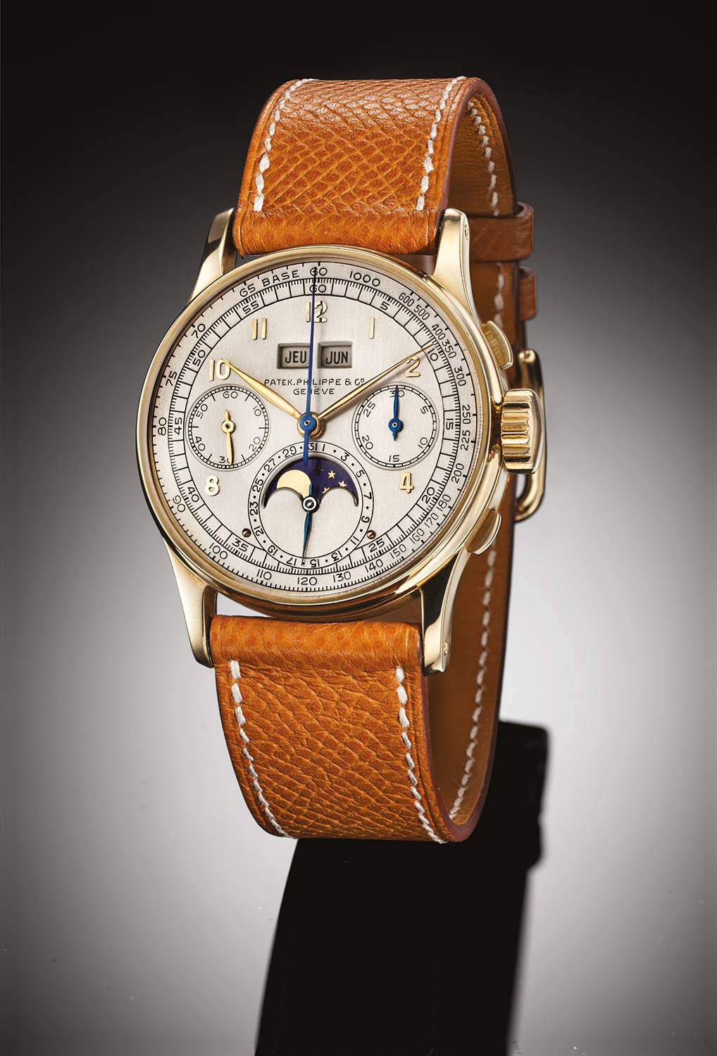 Patek Philippe Chronograph Perpetual Calendar dos anos 1940, referência 1518, “também um dos mais icônicos da marca”.