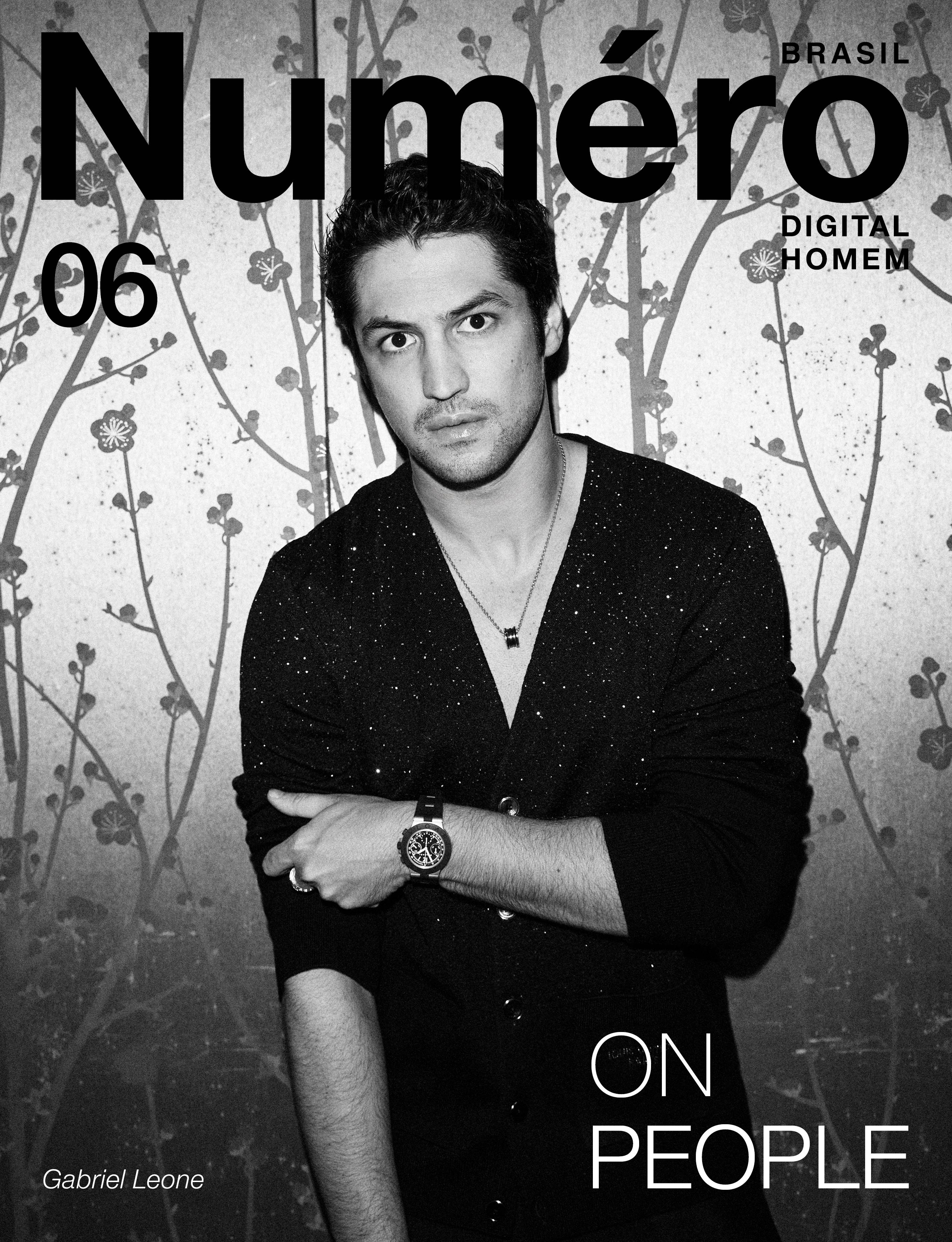 Explore a sexta capa da Numéro Brasil Digital Homem ON PEOPLE, com Gabriel Leone.